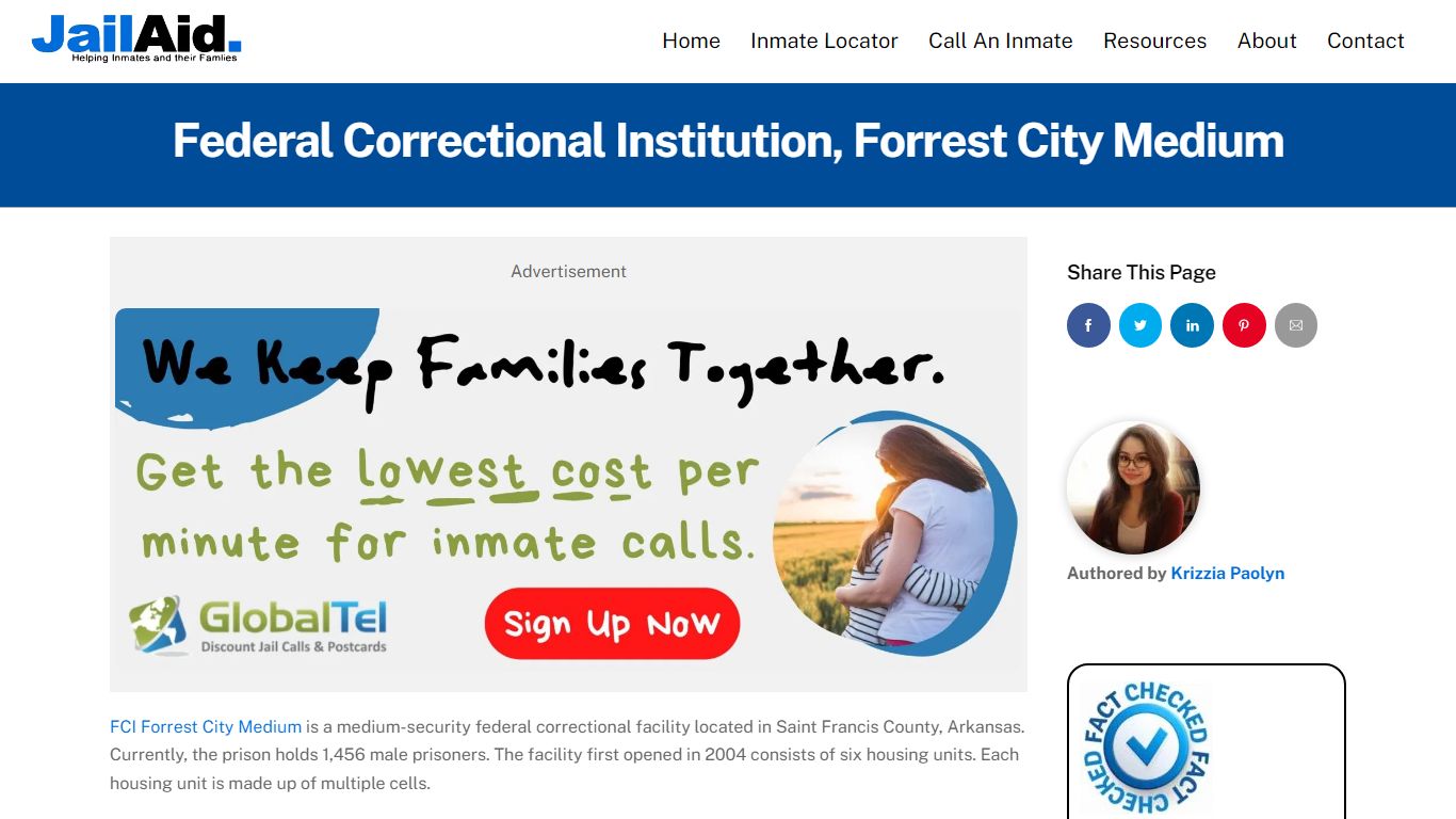 Federal Correctional Institution, Forrest City Medium - JailAid